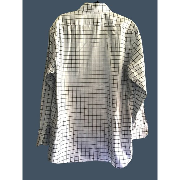 HART SCHAFFNER MARX- MENS 100% PIMA COTTON BLUE/BLACK SQUARE SHIRT SIZE NECK 17 - Picture 2 of 6